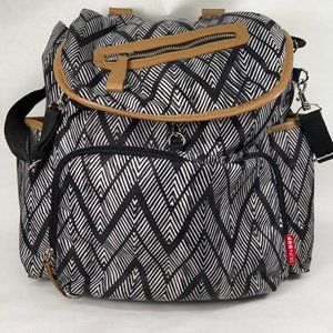 Skip Hop Diaper Bag Backpack Black and White Very Good